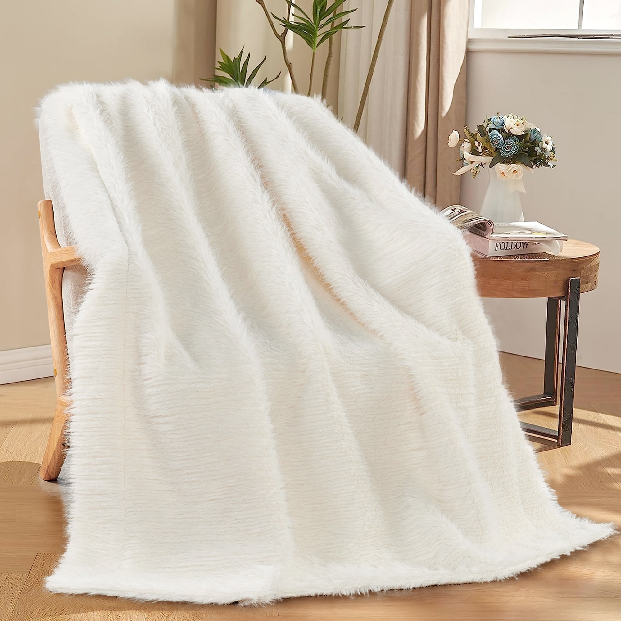 Home Soft Things Super Soft Fluffy Textured FauxFur Throw Blanket