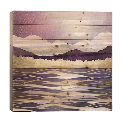 Lunar Waves Print On Wood by SpaceFrog Designs - Multi-Color
