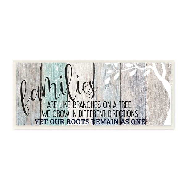 Stupell Industries Inspirational Families are Branches Nature Farmhouse Quote,7 x 17, Wood Wall Art