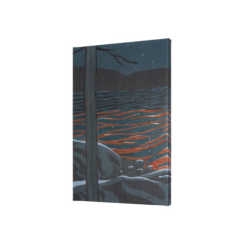 Sea Bay At Night I (20 x 30 ) Canvas Art Print