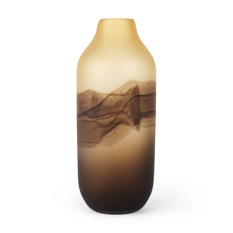 Pyla Large Yellow/Brown Glass Sand Dune Inspired Vase