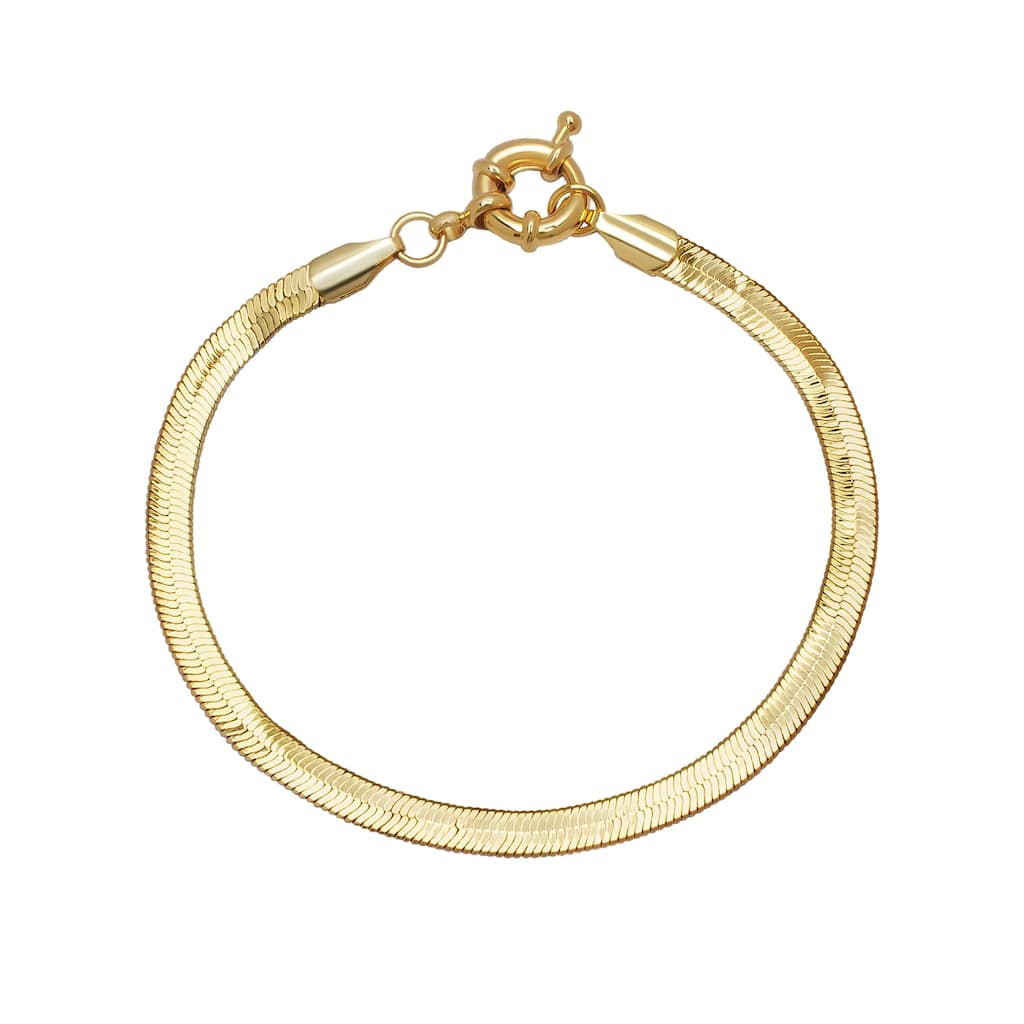 Victoria Townsend Yellow Gold Plated Herringbone Bracelet