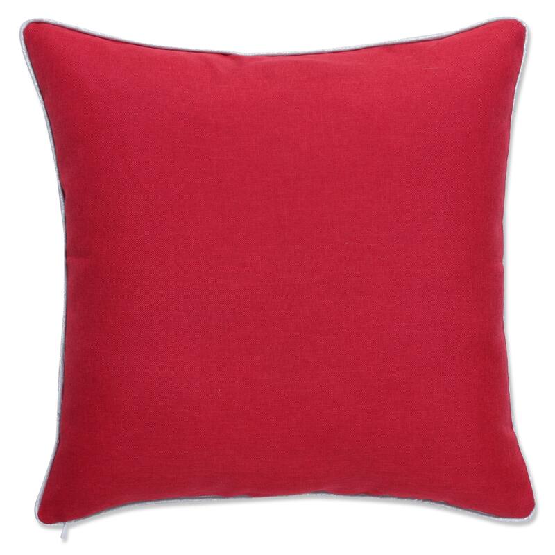 Pillow Perfect Indoor Merry Little Christmas Red 18-inch Throw Pillow Cover, 18 X 18 X 0.2