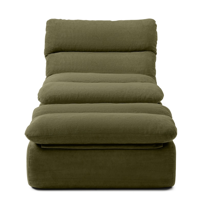 32"Bean Bag Chair with Ottoman, Big Chaise Lounge Chairs for Adults,Tufted Upholstered Lazy Sofa