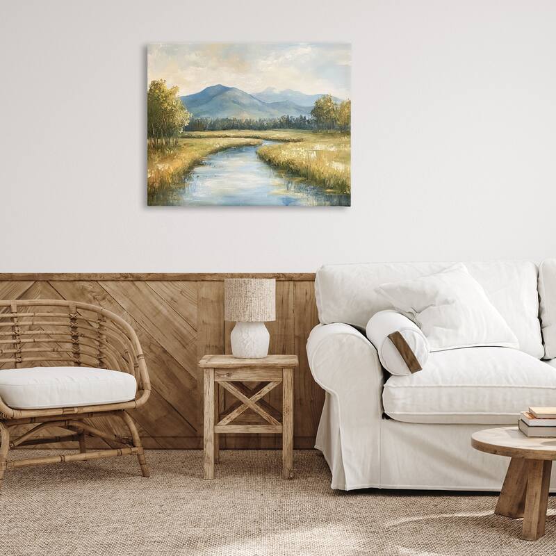 Stupell River Bend with Tall Grass Canvas Wall Art Design By Petal Prints Design