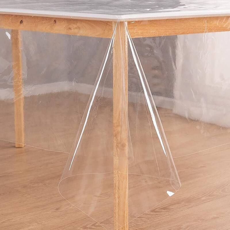 Premium Transparent Clear Plastic Tablecloth Protector for Dining Room Table - 54" x 54"