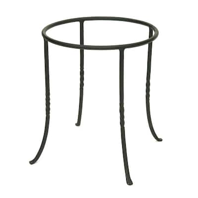 Achla Designs Indoor Outdoor Patio Ring Plant Stand , 14 Inch Tall, Black Powder Coat Finish