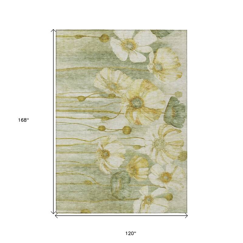 HomeRoots Floral Transitional Rectangle Outdoor Rug