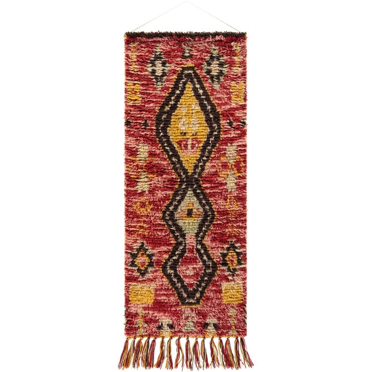 Asiya Handwoven High Pile Wool Wall Hanging - 63"H x 24"W