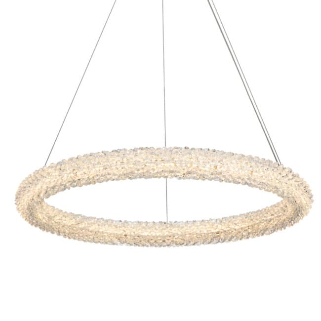 Elegant Lighting 3800D26 Bowen 26" Wide LED Crystal Ring Chandelier - Satin Gold