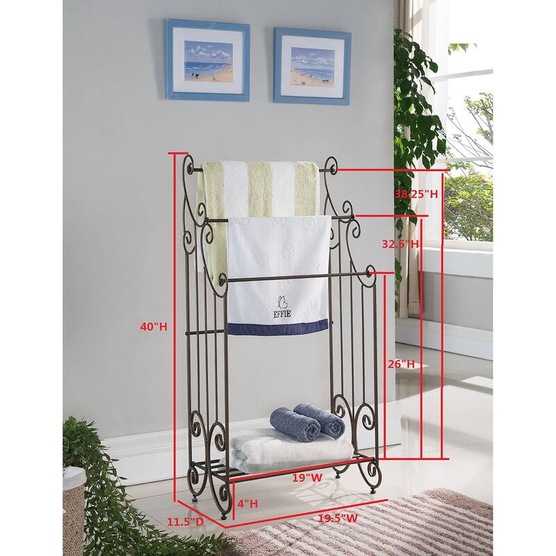 Pewter Metal Towel Rack