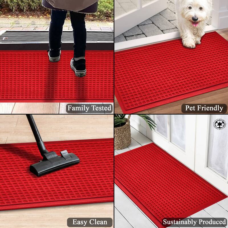 A1HC New All Weather Superior Dirt and Moisture Absorbing Polypropylene Door Mat with Non-Slip Backing for Inside Outside Use