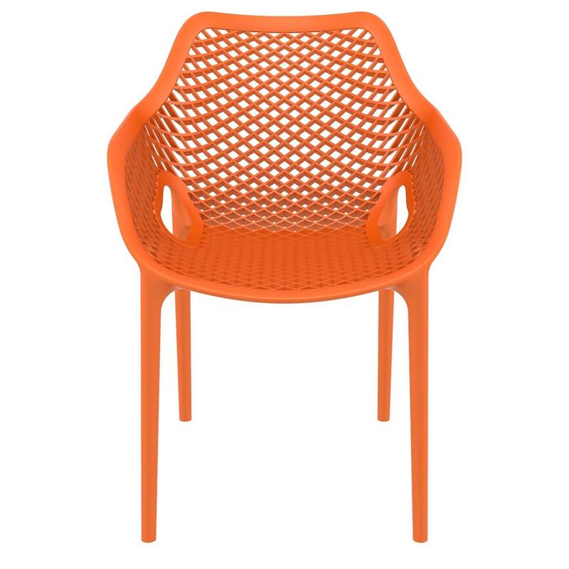 32.25" Orange Outdoor Patio Dining Arm Chair - Extra Large