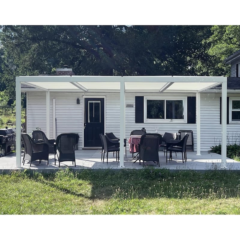 PURPLE LEAF Louvered Pergola Outdoor Aluminum Pergola with Adjustable Roof for Patio Hardtop Gazebo