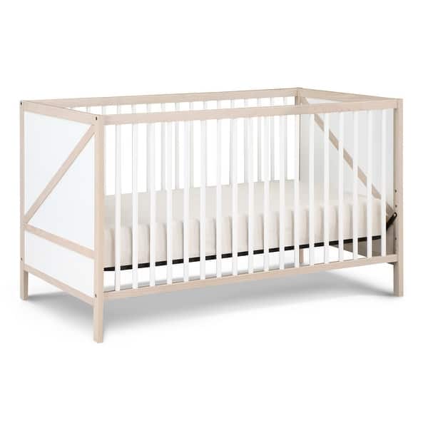 slide 2 of 5, Pixie Zen 3-in-1 Crib in Washed Natural/White - Natural+White Natural+White
