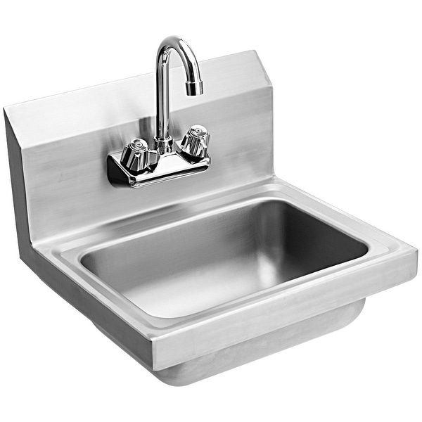Shop Costway Stainless Steel Hand Wash Sink Washing Wall ...