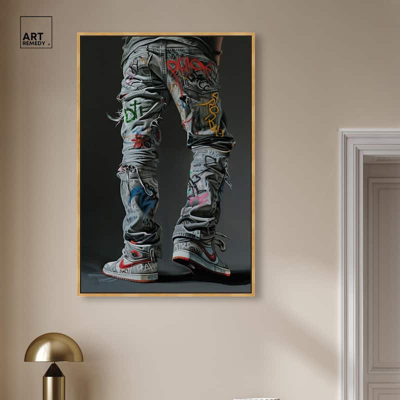Graffiti Jeans and Sneakers Canvas by Art Remedy