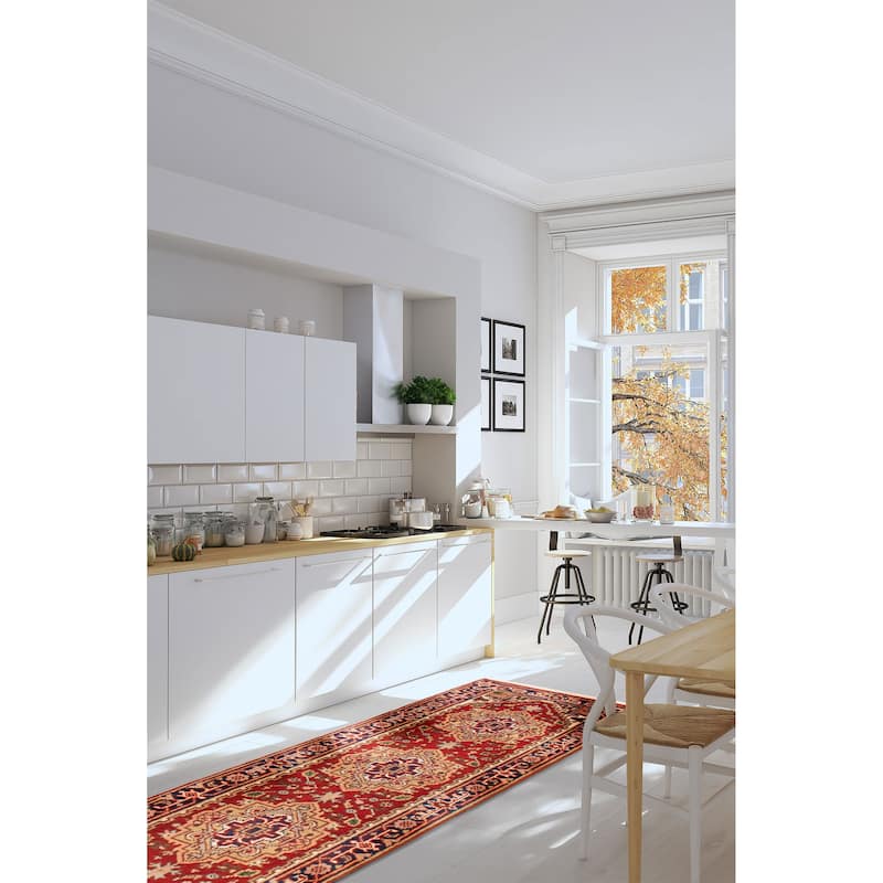 ECARPETGALLERY Hand-knotted Serapi Heritage Red Wool Rug - 2'5 x 11'7