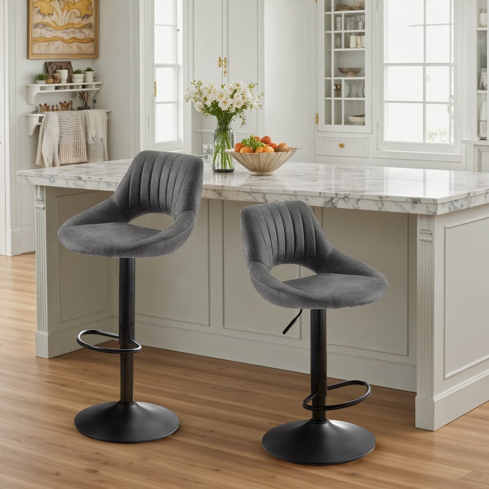Retro Adjustable Swivel Barstool (Set of 2)