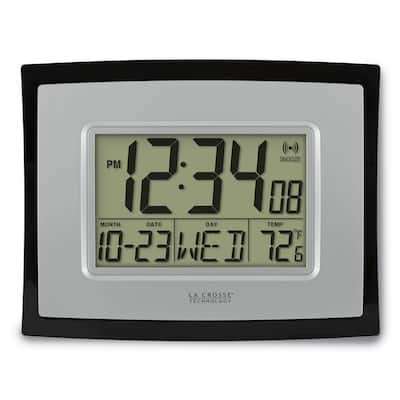 Curata Digital Wall Or Table Clock with Alarm Temperature Day Month and Date