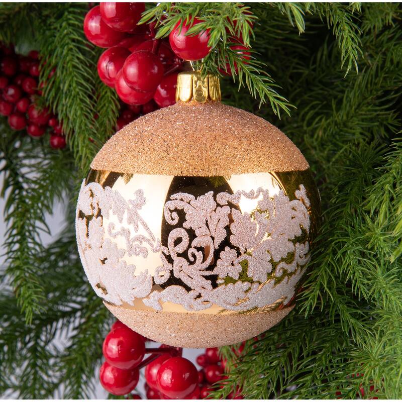STP Goods Golden Pattern Christmas Tree Ornament Set of 6