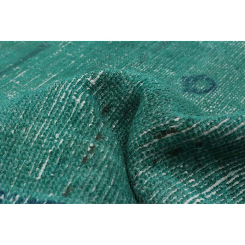 ECARPETGALLERY Hand-knotted Color Transition Green Wool Rug - 3'5 x 9'5