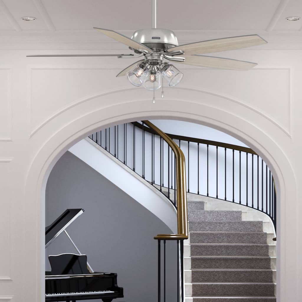 Hunter 60" Dondra Ceiling Fan with LED Light Kit and Pull Chain, Formal, Transitional
