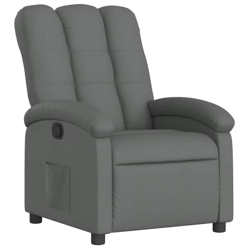 vidaXL Recliner Chair Dark grey Polyester fabric, metal, plywood Large