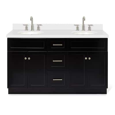 Ariel F061DWQOVO Hamlet 61" Free Standing Double Basin Vanity Set with