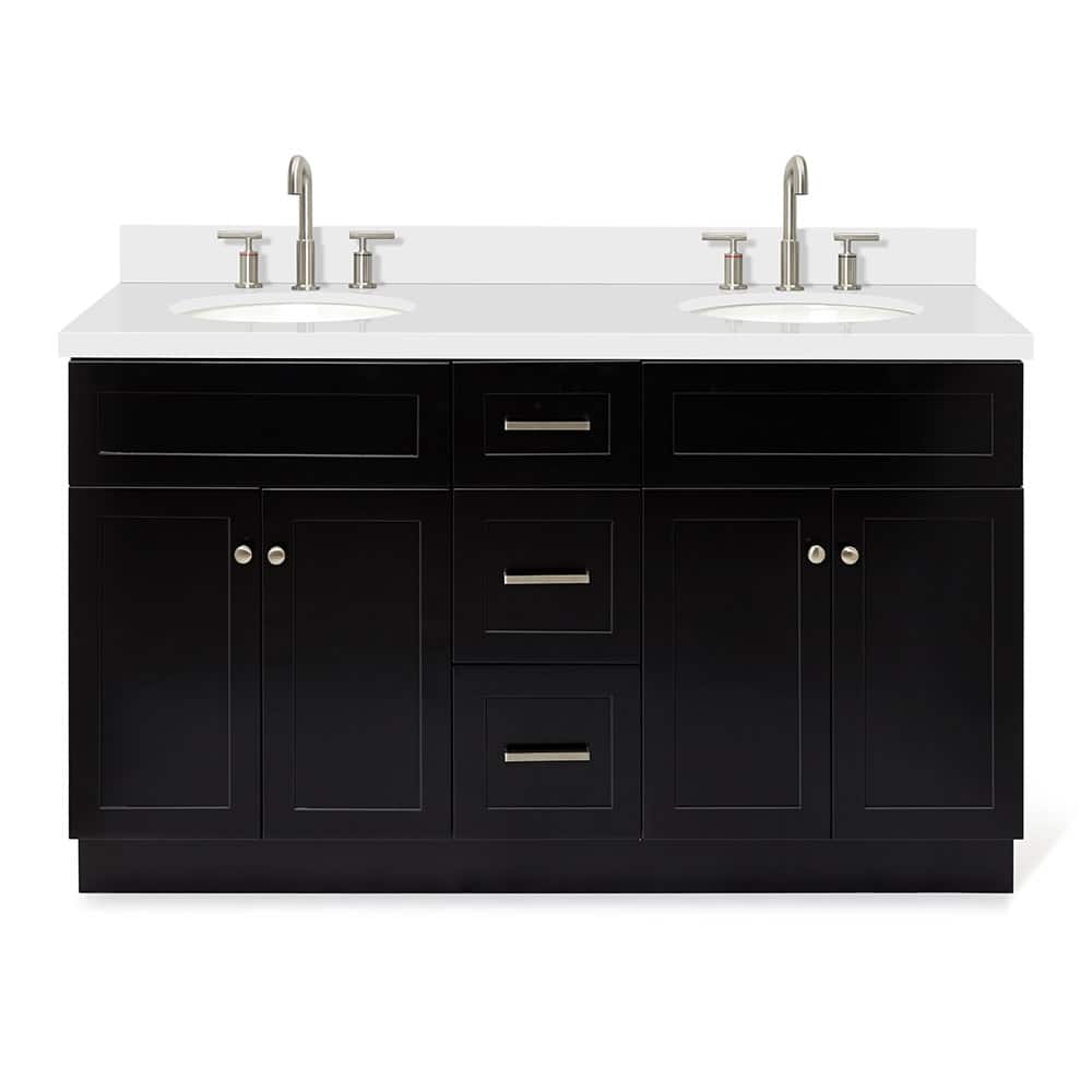 Ariel F061DWQOVO Hamlet 60" Free Standing Double Basin Vanity Set with