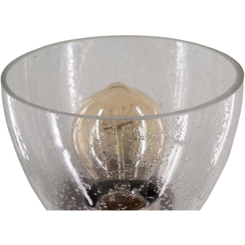 Artistic Weavers Lillith Pewter & Seeded Glass Wall Sconce - 9"H x 5.875"W x 6.75"D