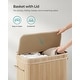 Laundry Hamper with Lid, Bamboo Laundry Basket, Removable Machine ...