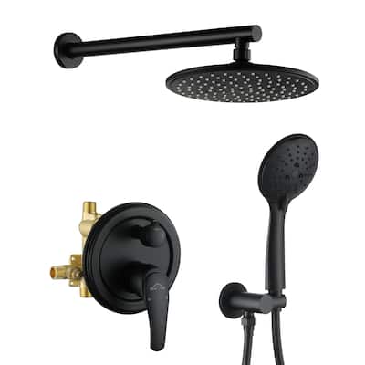 5-Spray Patterns with 9/10/12-in Wall Mount Dual Shower Heads