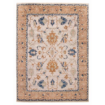 ECARPETGALLERY Hand-knotted Modern Oushak Grey Wool Rug - 9'0 x 12'0