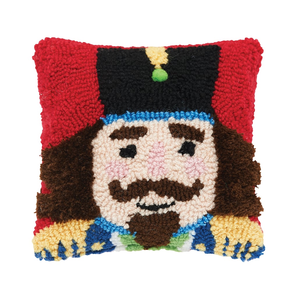 Nutcracker Hooked Throw Pillow