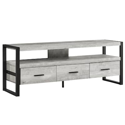 Modern 59-Inch Wood Media Console with 2 Drawers and Open Shelves Fits TVs Up to 60 Inch - 59”L x 15.5”W x 21.75”H