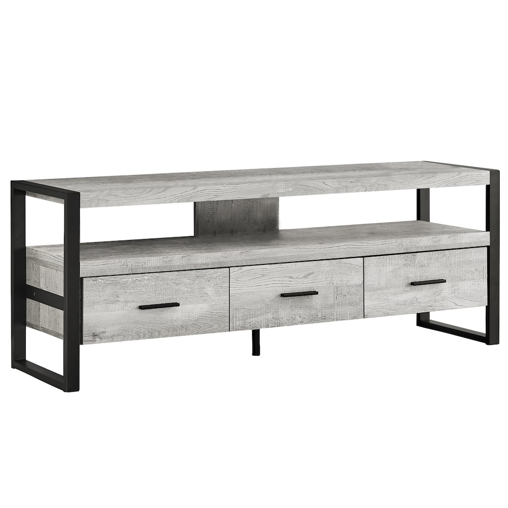 Modern 59-Inch Wood Media Console with 2 Drawers and Open Shelves Fits TVs Up to 60 Inch - 59”L x 15.5”W x 21.75”H
