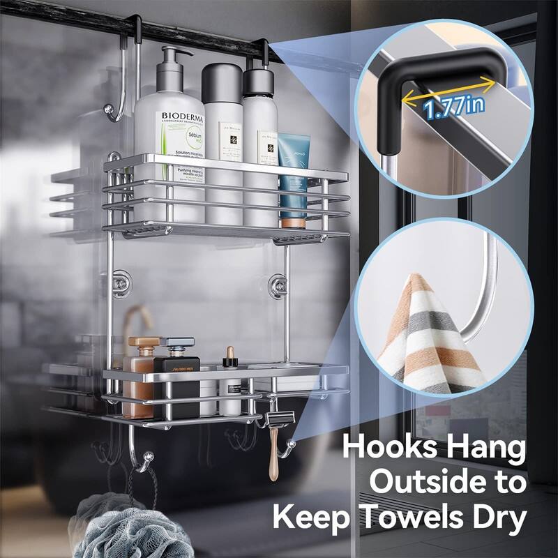 Over the Door Shower Caddy - 4.7"D x 12.6"W x 24.8"H