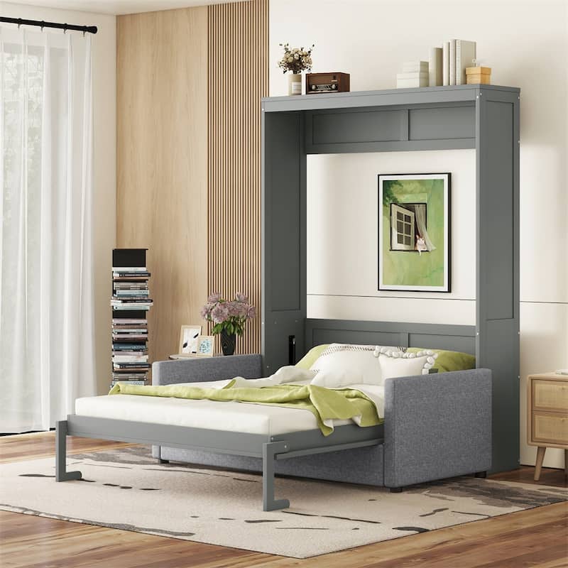 Queen Size Murphy Bed Wall Bed with Cushion