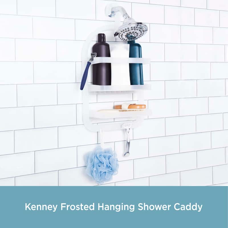 Kenney Small Frosted Hanging Shower Caddy - 5" D x 10" W x 20" H