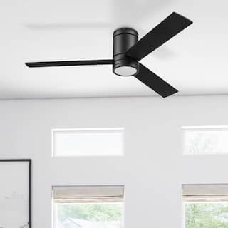 52" Prominence Home Espy Matte Black Indoor LED Ceiling Fan with Light, Remote Control