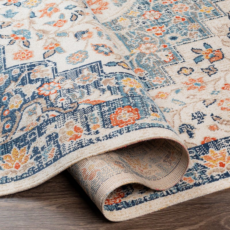 Livabliss Manel Indoor/ Outdoor Floral Medallion Area Rug