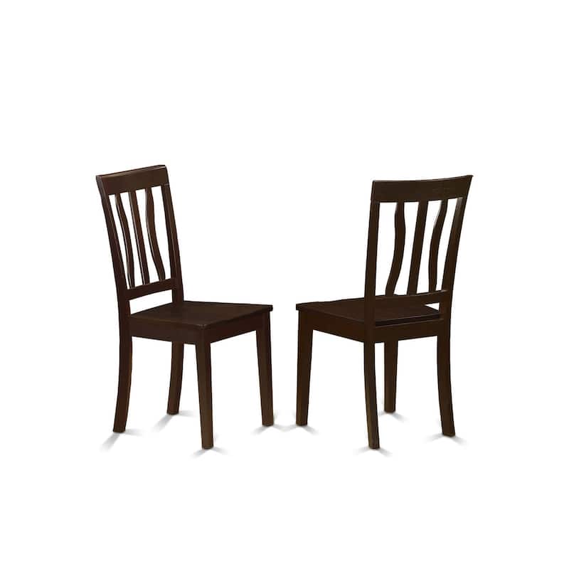 Nordic Kitchen Dining Set - 5 Piece Table & Chair Set - Solid Wood - Cappuccino Finish - Round Table for 4