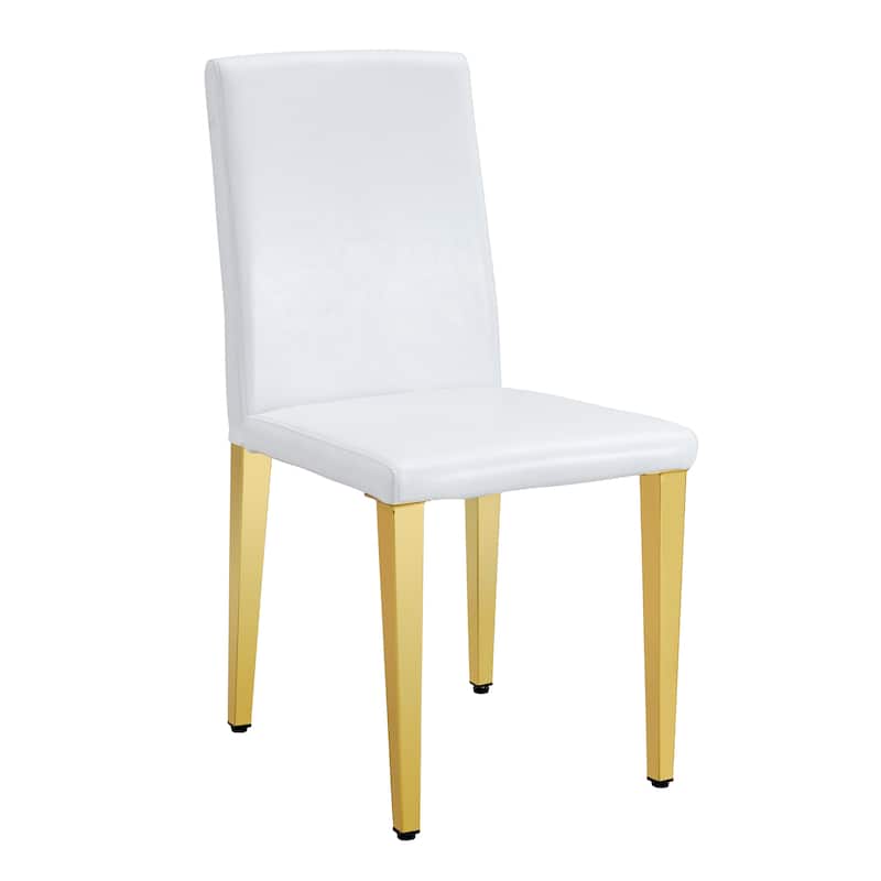 Dining Chairs Set of 4,Modern Kitchen & Dining Room Chairs,Faux Leather Cushion Seat Metal Legs