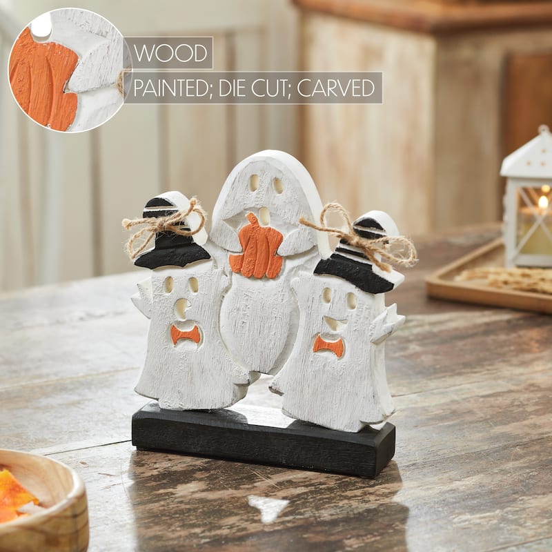 Halloween Haunting Wooden Ghouls 8.5x7.5x2 - N/A
