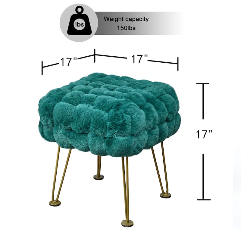 FoxFauxFur Pouf Stool