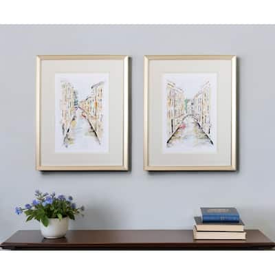 HomeRoots Set of Two Brown Streets of Venice Framed Art