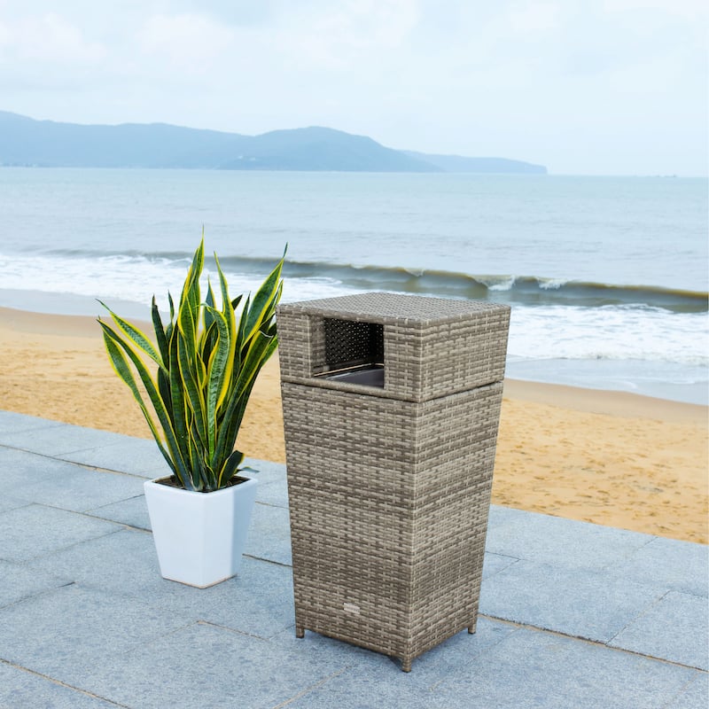 SAFAVIEH Outdoor Mazeli Trash Bin (Fully Assembled)