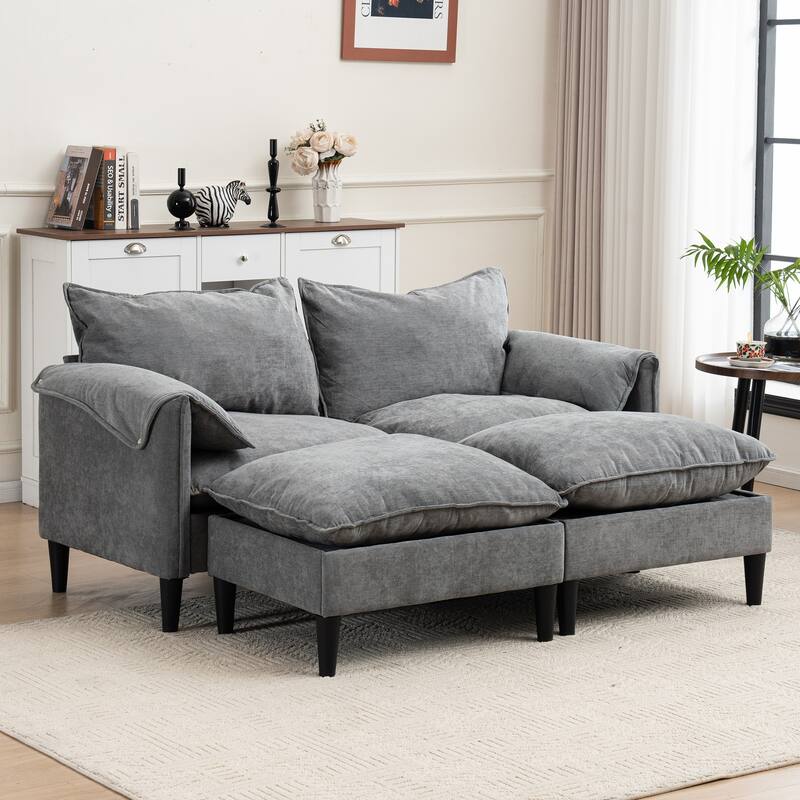 Convertible Combination Sofa Sofa U-Shaped Sofa With Footstools With Storage