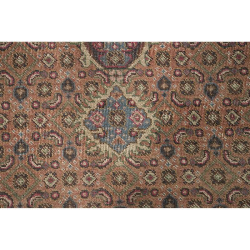 Hand Knotted Oriental 100% Wool Carpet Traditional Medallion Brown Tabriz Area Rug - 9' 2'' X 6' 4''